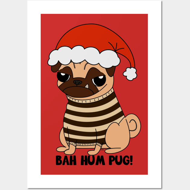 Bah Hum Pug! Wall Art by The Lemon Stationery & Gift Co